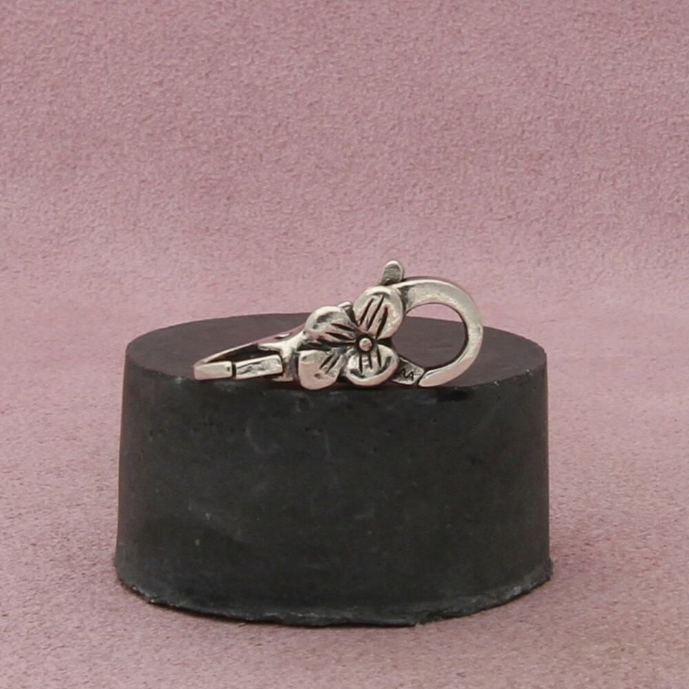 trollbeads sterling silver flower double-ended retired bracelet lock clasp